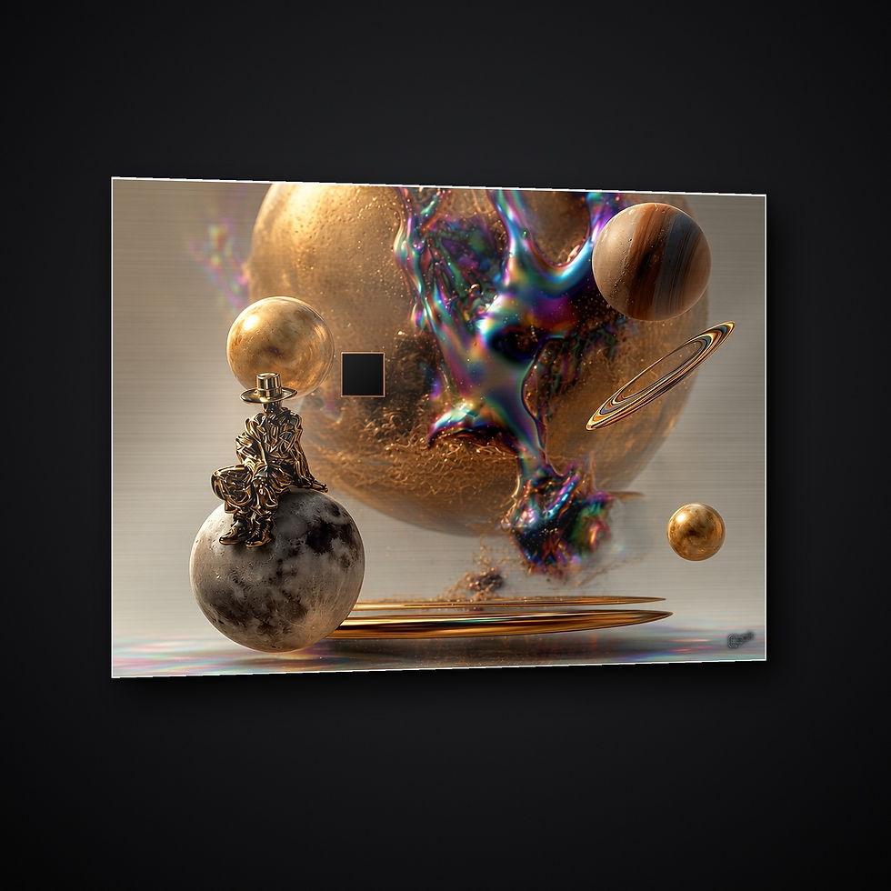 Before the First Hour, Father Time collection metal print by AI Art Cook
