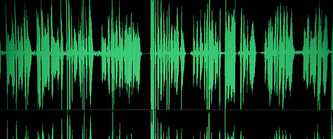 Audio recording editing sound waves