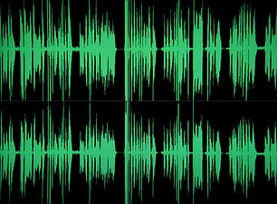 Green sound waves against a black background