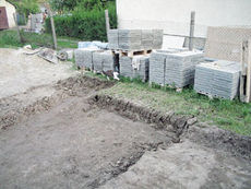 Térburkolók, betonlapok lerakása