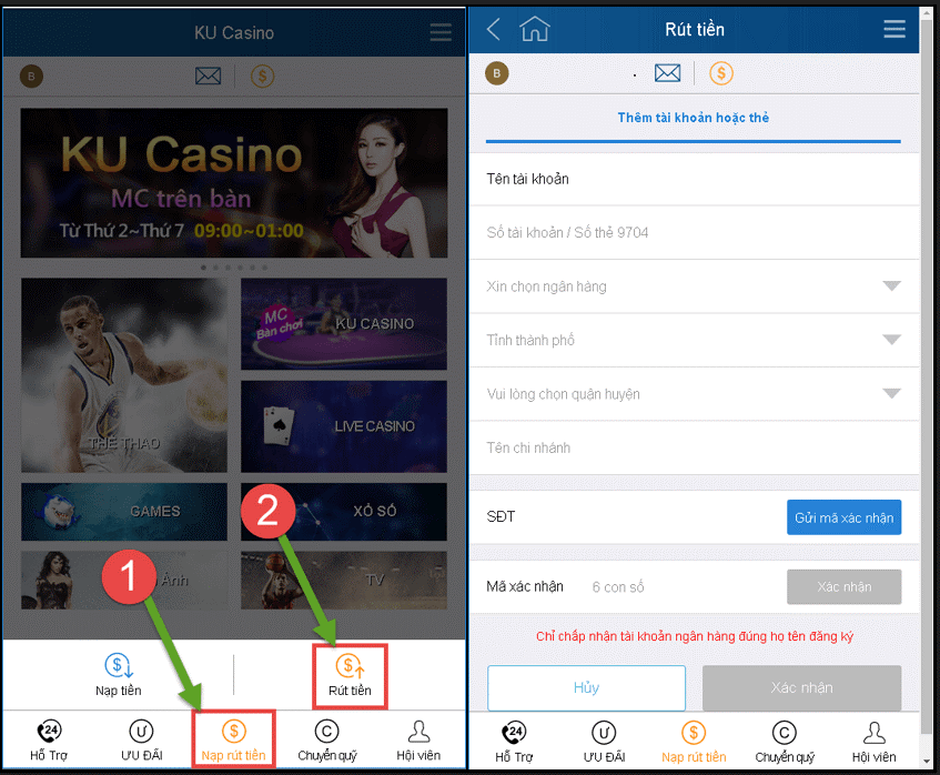 HƯỚNG DẪN RÚT TIỀN KUBET