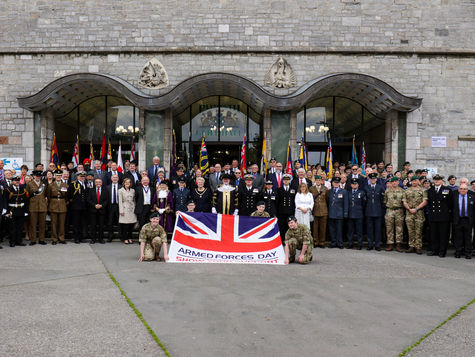 Flag raising ceremony marks start of Armed Forces Week in Plymouth