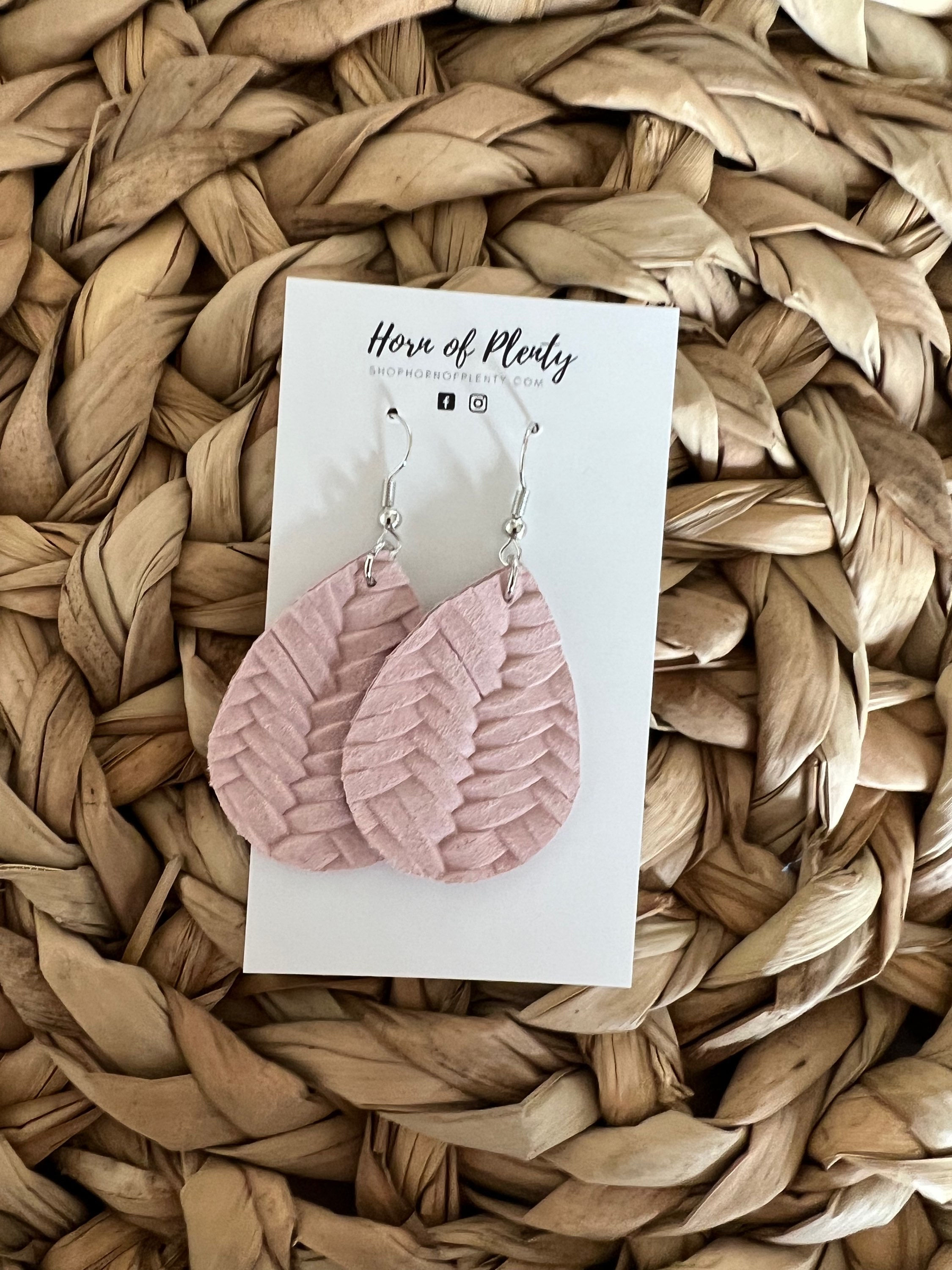 Teardrop Earrings- fishtail light pink (medium shown)