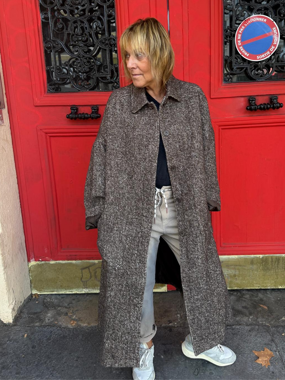 Thumbnail: Manteau long tweed Maddie