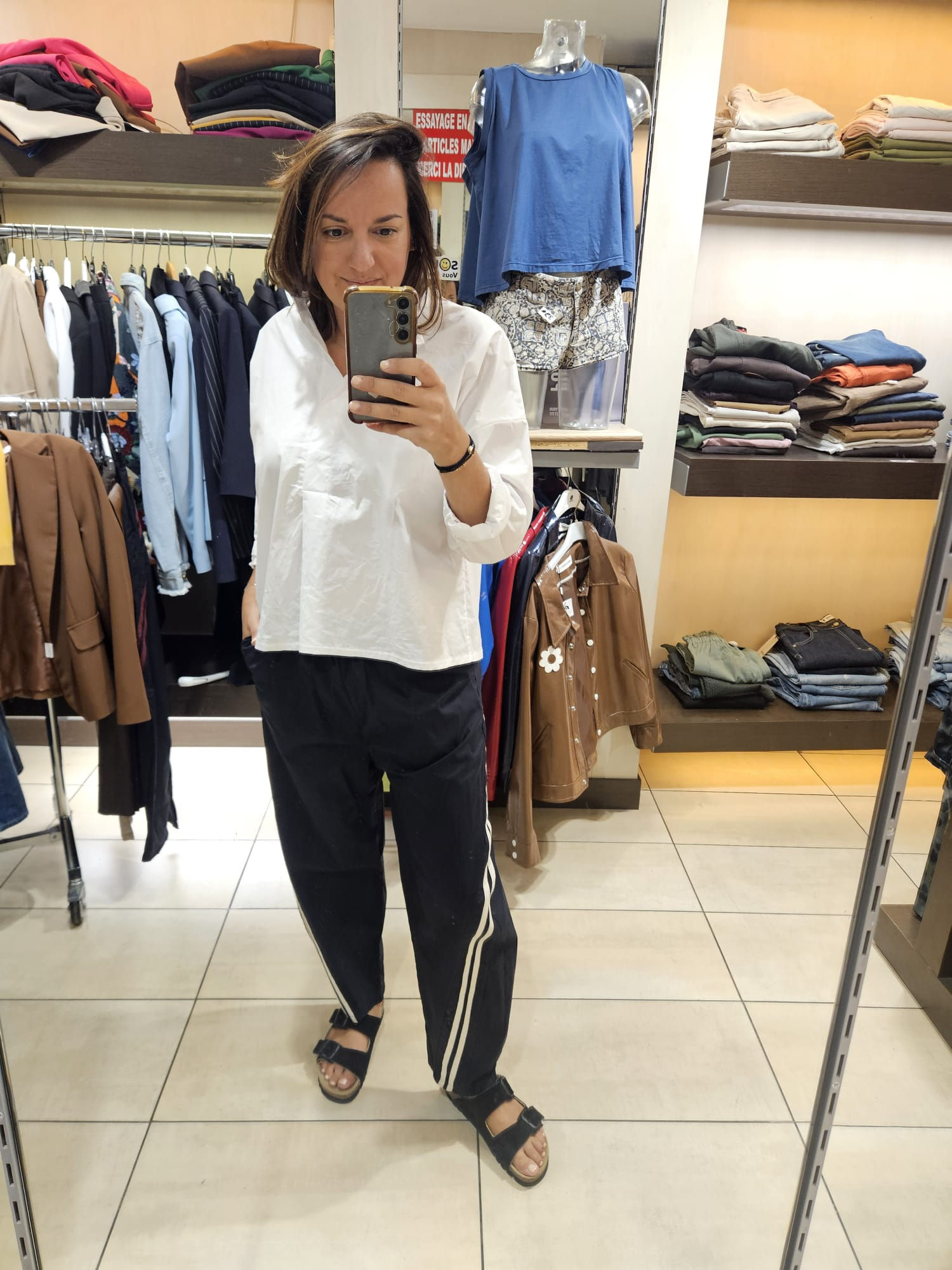Pantalon survetement bandes curve