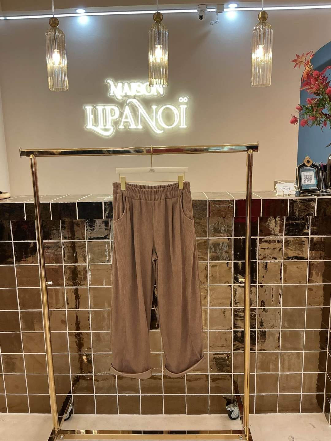 pantalon barrel velour