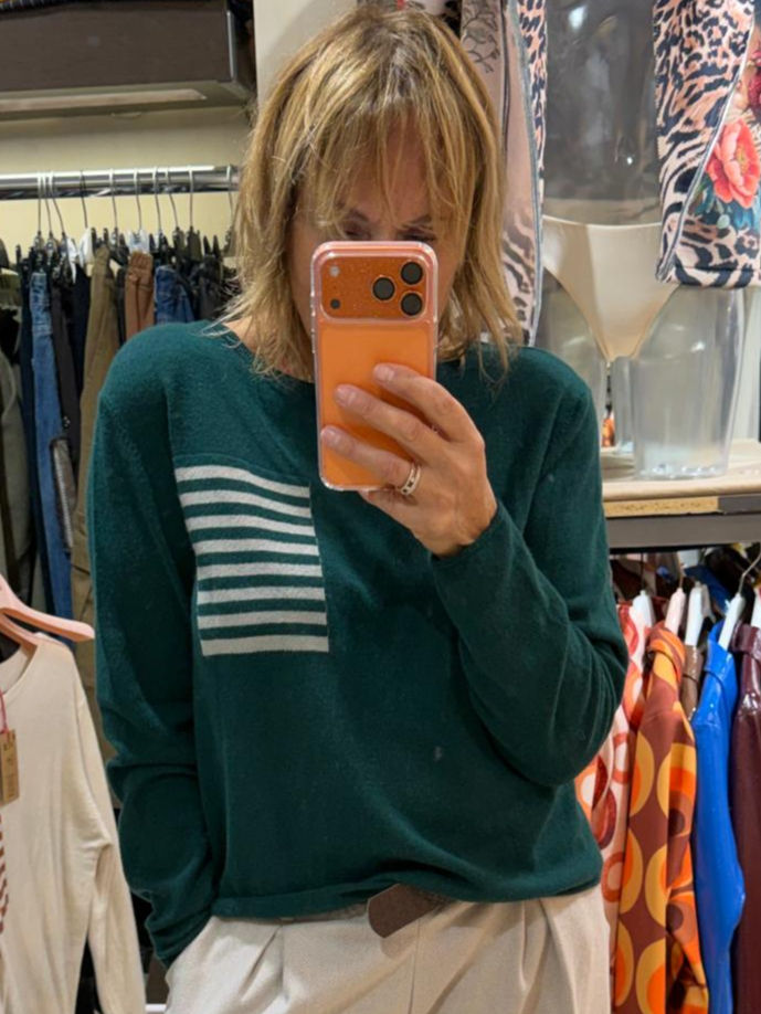 Thumbnail: Pull rayure fausse poche