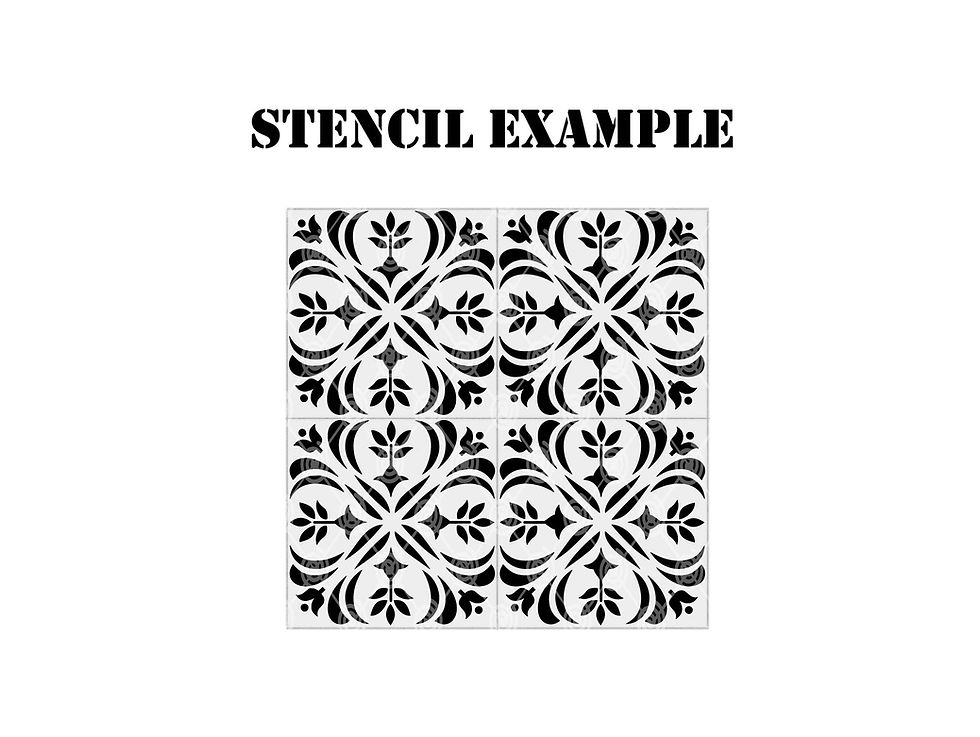 Thumbnail: Tile Stencil Digital File | Tile Template | Stencil Cutting File | Floor Stencil