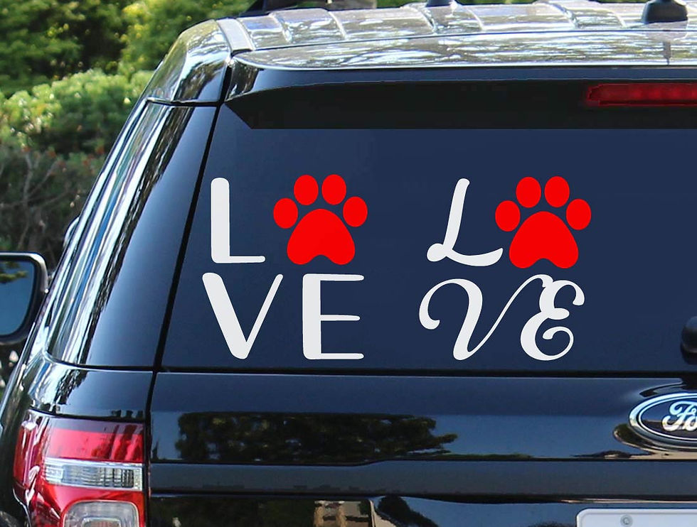 Thumbnail: Love With Paw Car Decal | Pet Decal | Dog Decal | Cat Decal