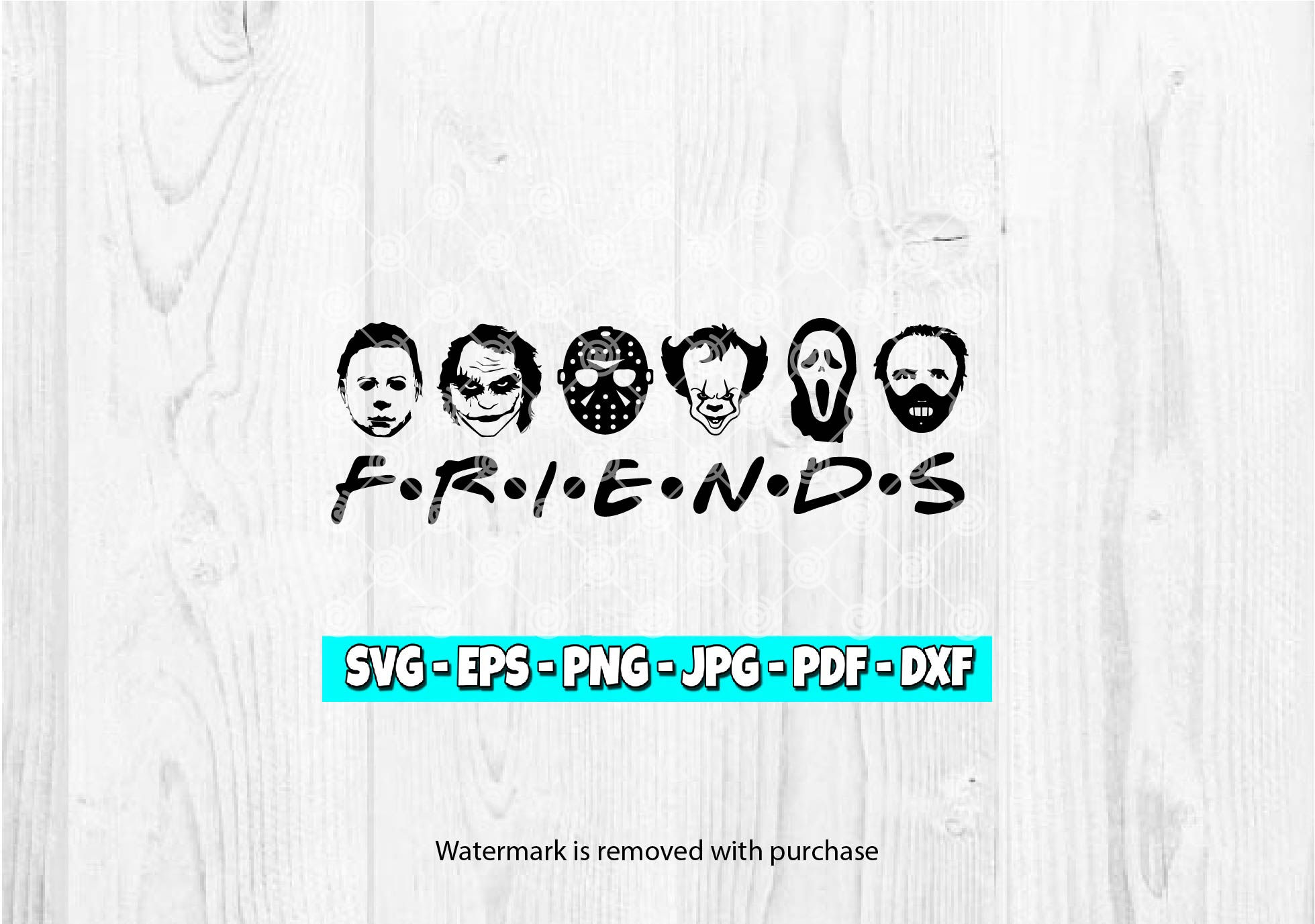 Friends Mike Meyers, The Joker, Jason Voorhees, Pennywise, Scream's Ghostface, and Hannibal lecture