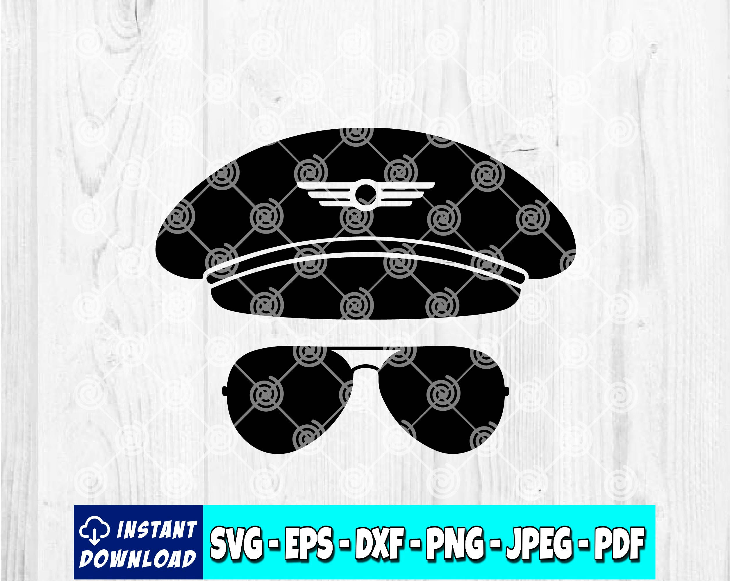 Pilot SVG | Aviator Sunglasses svg | Pilot Hat svg | Airplane svg | Airliner svg