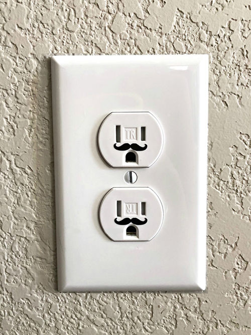 Thumbnail: 24 Mustache Outlet Decals (Option #1) | Funny Outlet | Adult Humor | Home Decor