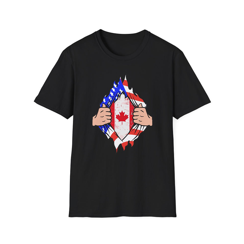 Thumbnail: Canadian USA Flag Rip Open T-Shirt