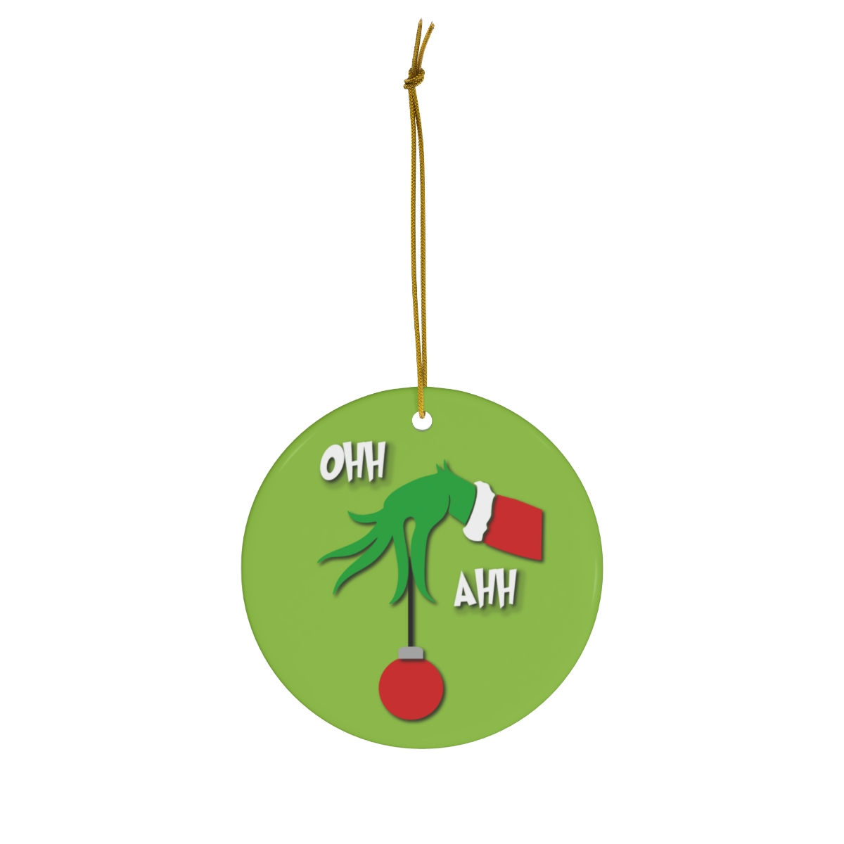 Grinch Hand Ceramic Ornament | Ohh Ahh | Christmas Ornament | Gift Ideas