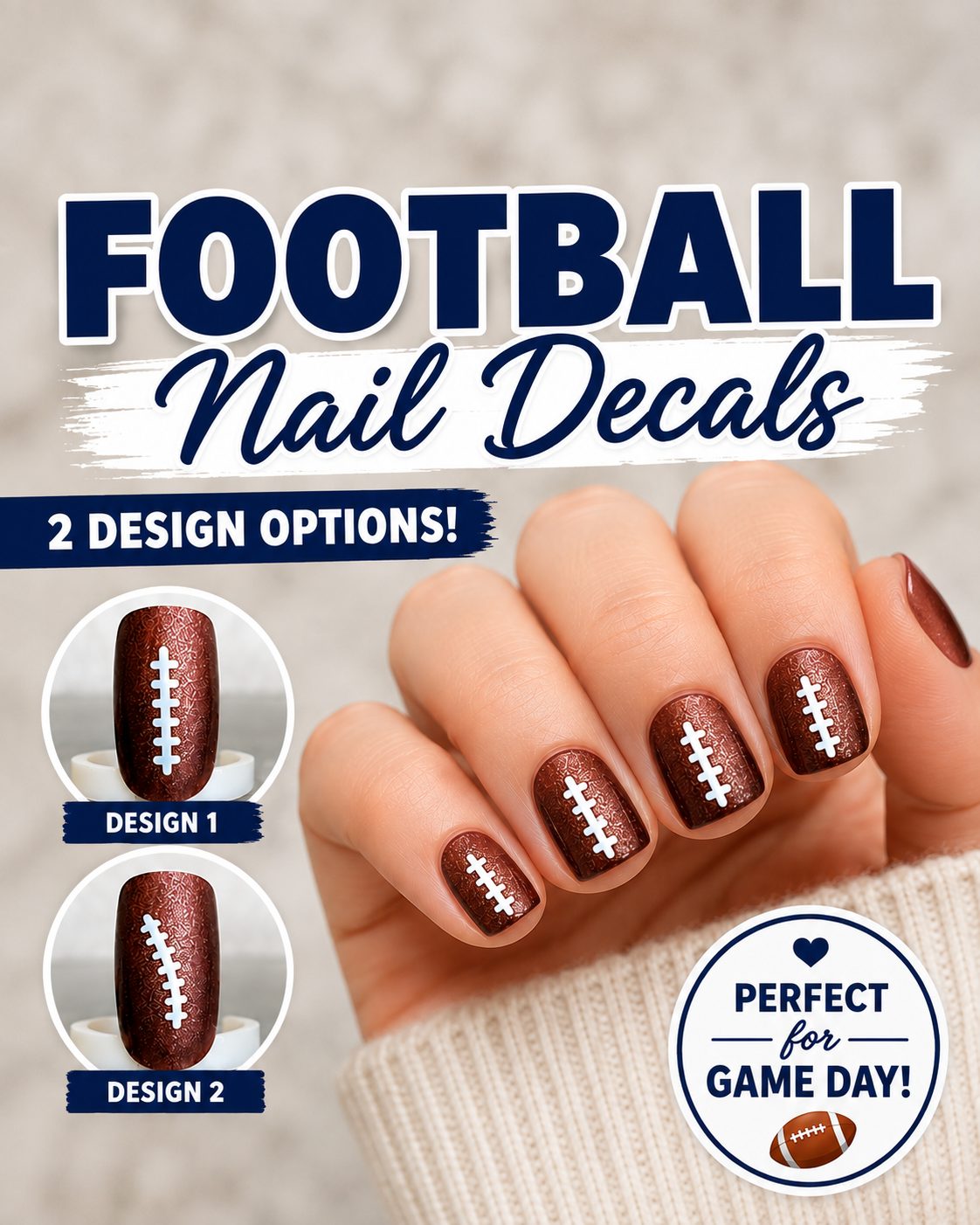 Football Nail Decals