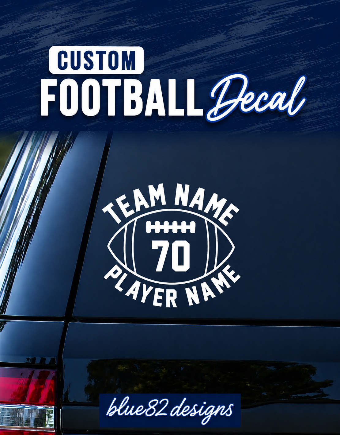 Personalized Football Player | Vinyl Car Decal