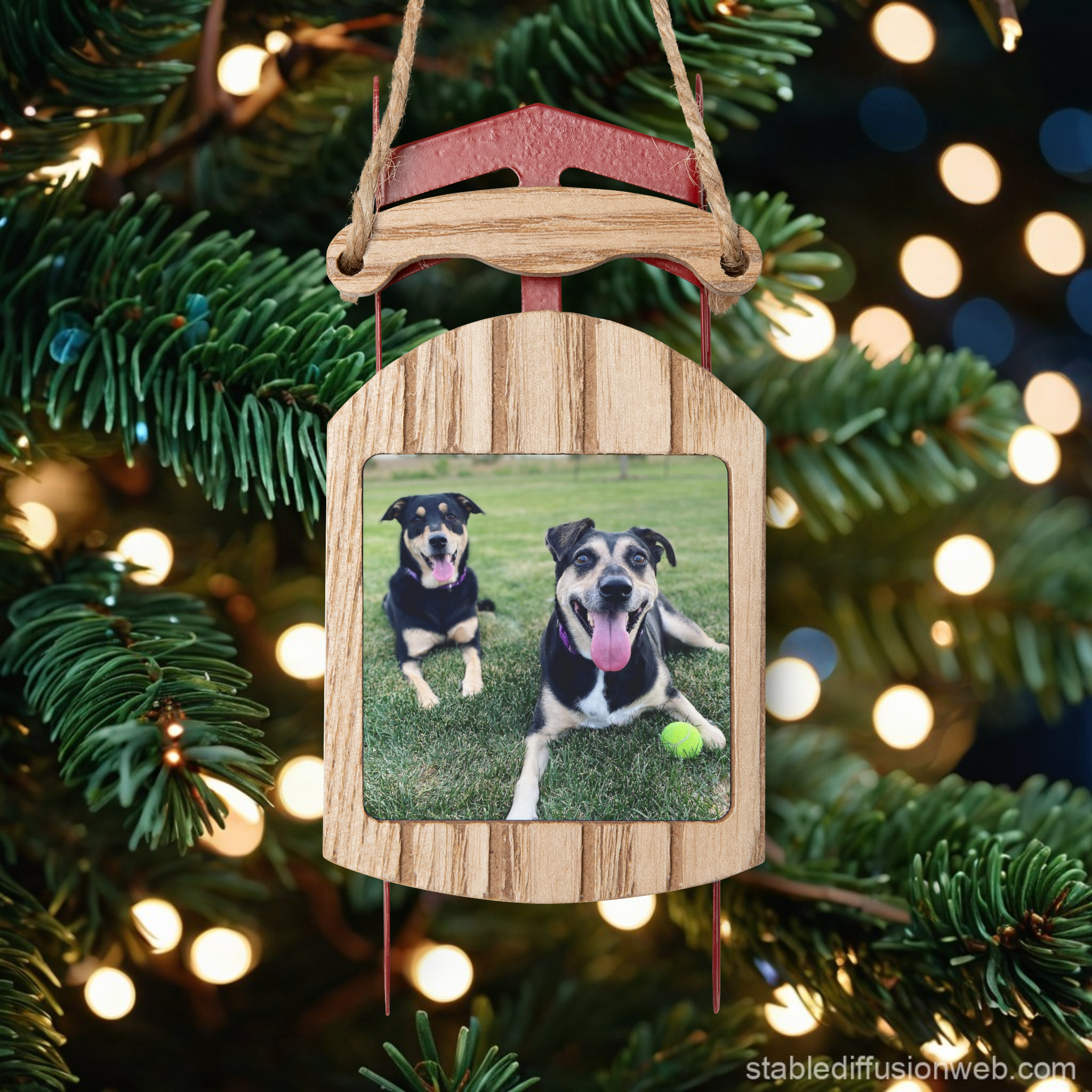 Custom Photo Sled Ornament