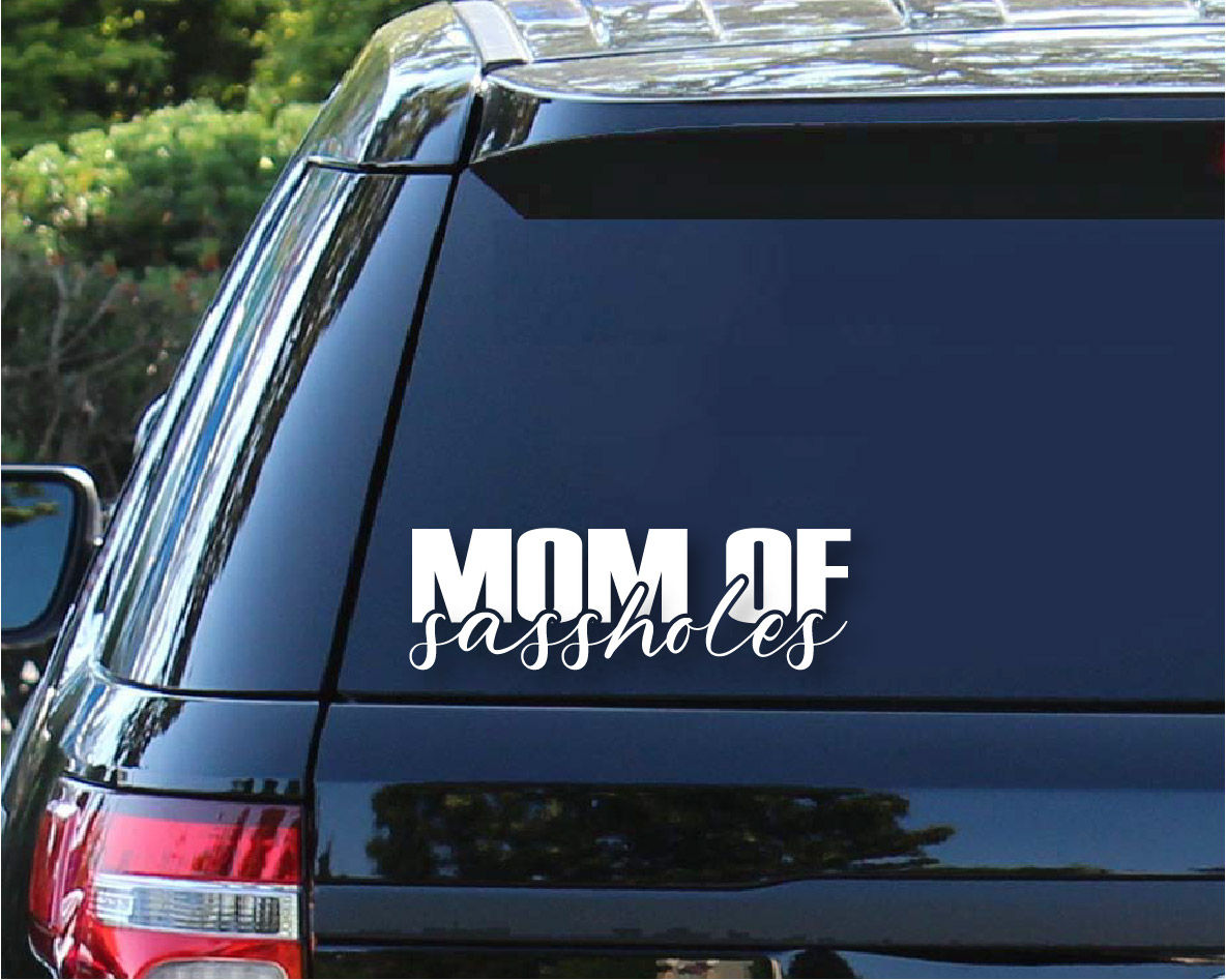 Mom of Sassholes | Mom Life | Funny Car Decal | Mom Life Decal | Kids On Board