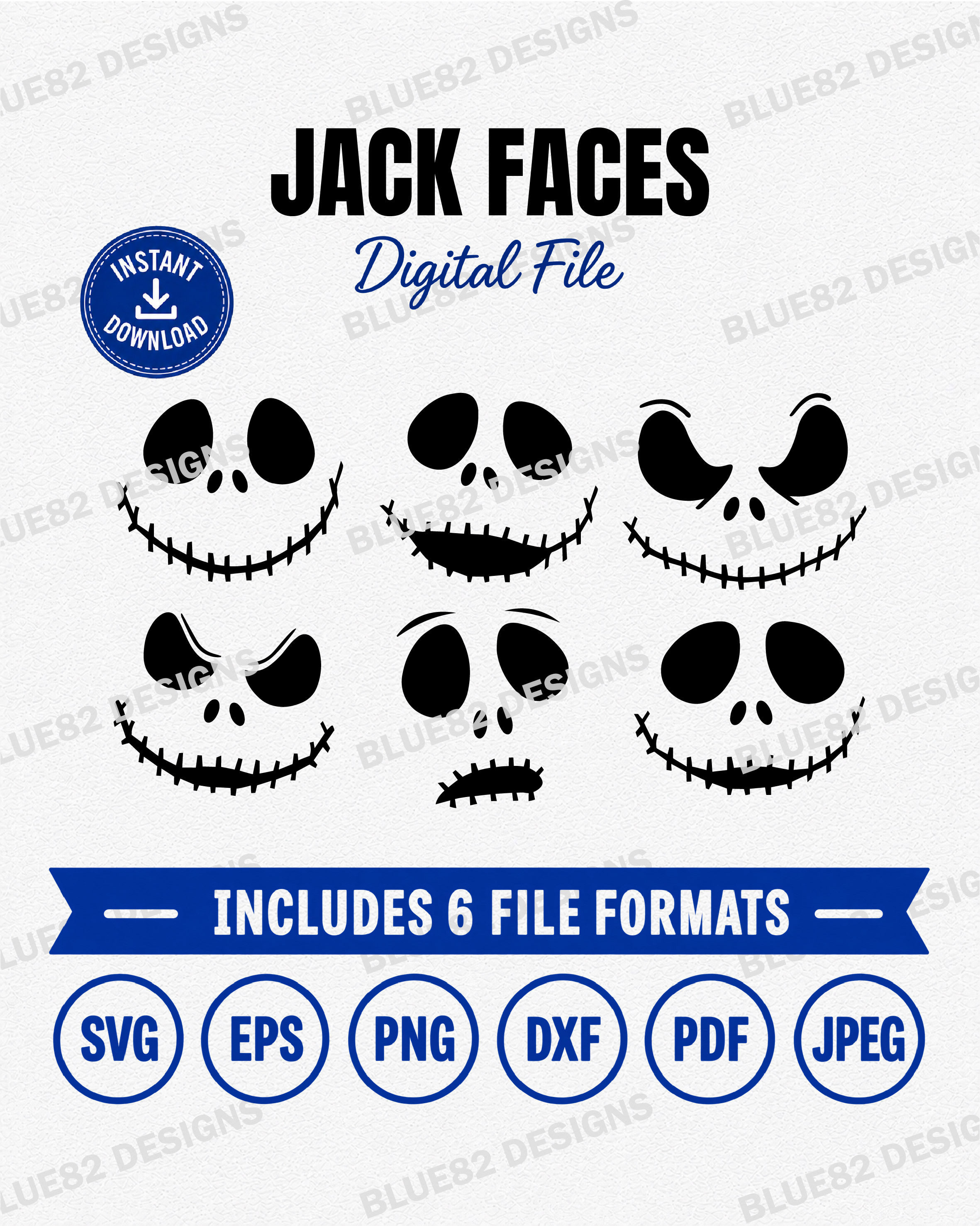 Jack Skellington Faces Bundle | (Digital Files)