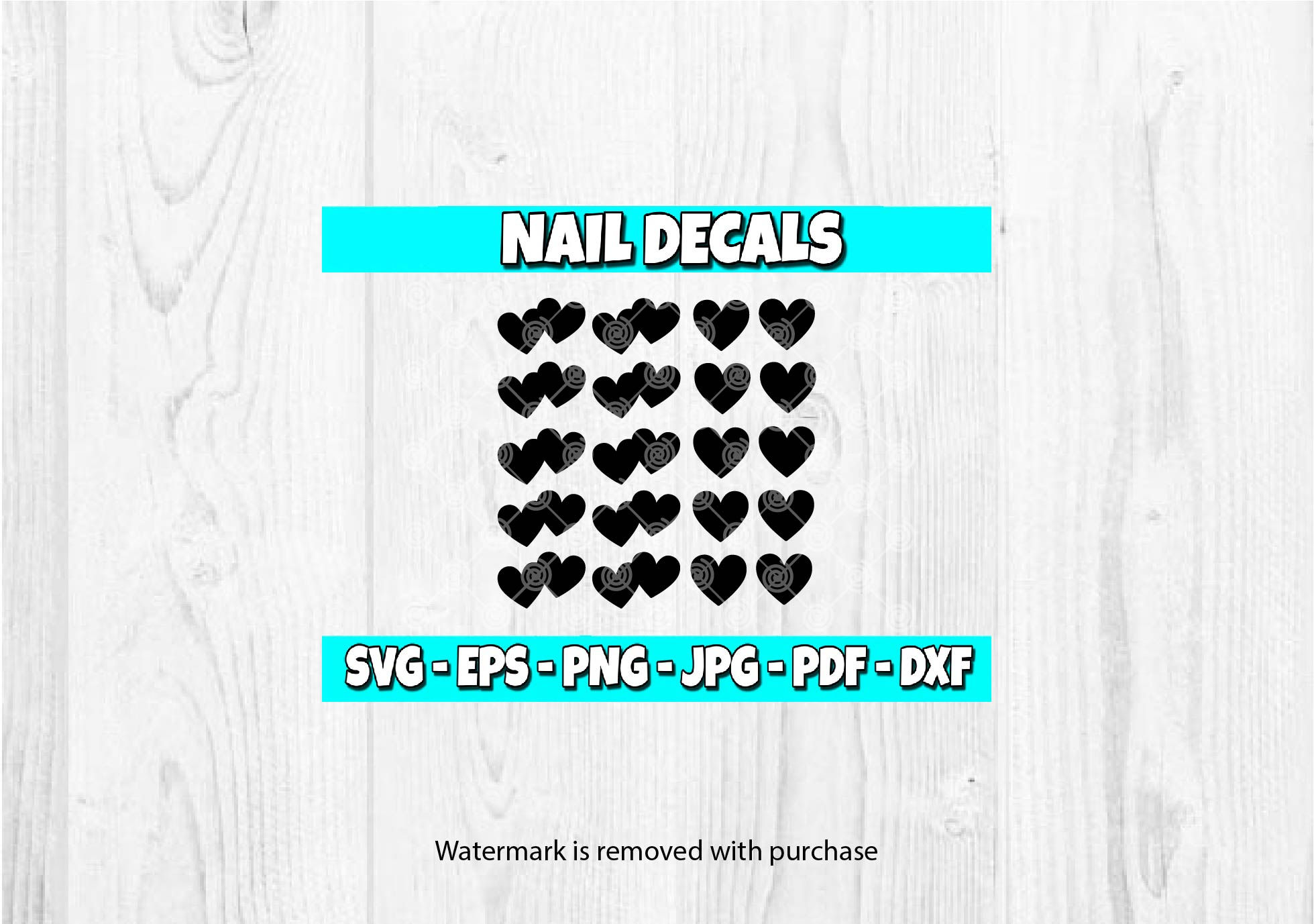 Hearts SVG | Nail Decal svg | Nail Art svg | Heart Nail svg | Clipart | Cut File