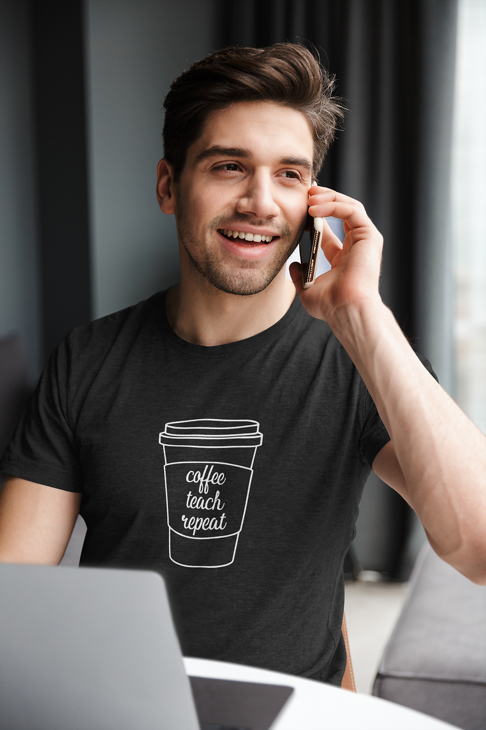 Thumbnail: Coffee Teach Repeat T-Shirt | Coffee T-Shirt | Teacher Shirt | Teacher Tee