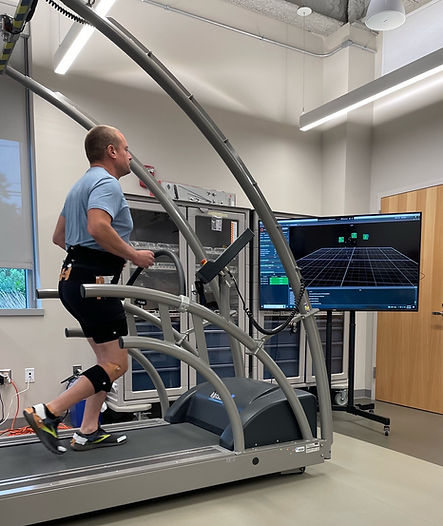 Client performing gait analysis test at the Running Injury Clinic
