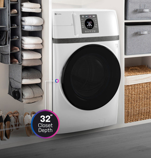 Miniatura: GE Profile 4.6 Cu. Ft. UltraFast Combo Washer Dryer, PFQ83HSSWWW