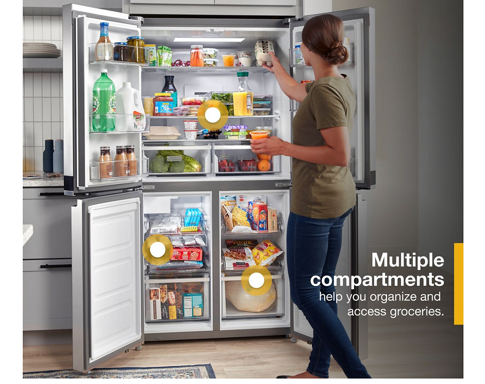 Thumbnail: 36-inch Wide Counter Depth 4 Door Refrigerator - 19.4 cu. ft.