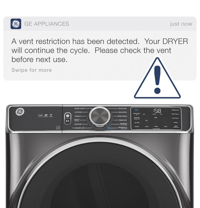Thumbnail: GE® ENERGY STAR® 7.8 cu. ft. Capacity Smart Front Load Electric Dryer