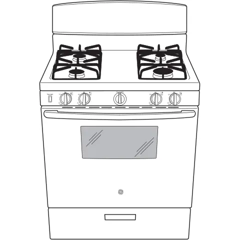 Thumbnail: GE 30" Front Control Gas Range, JGBS10DEMWW