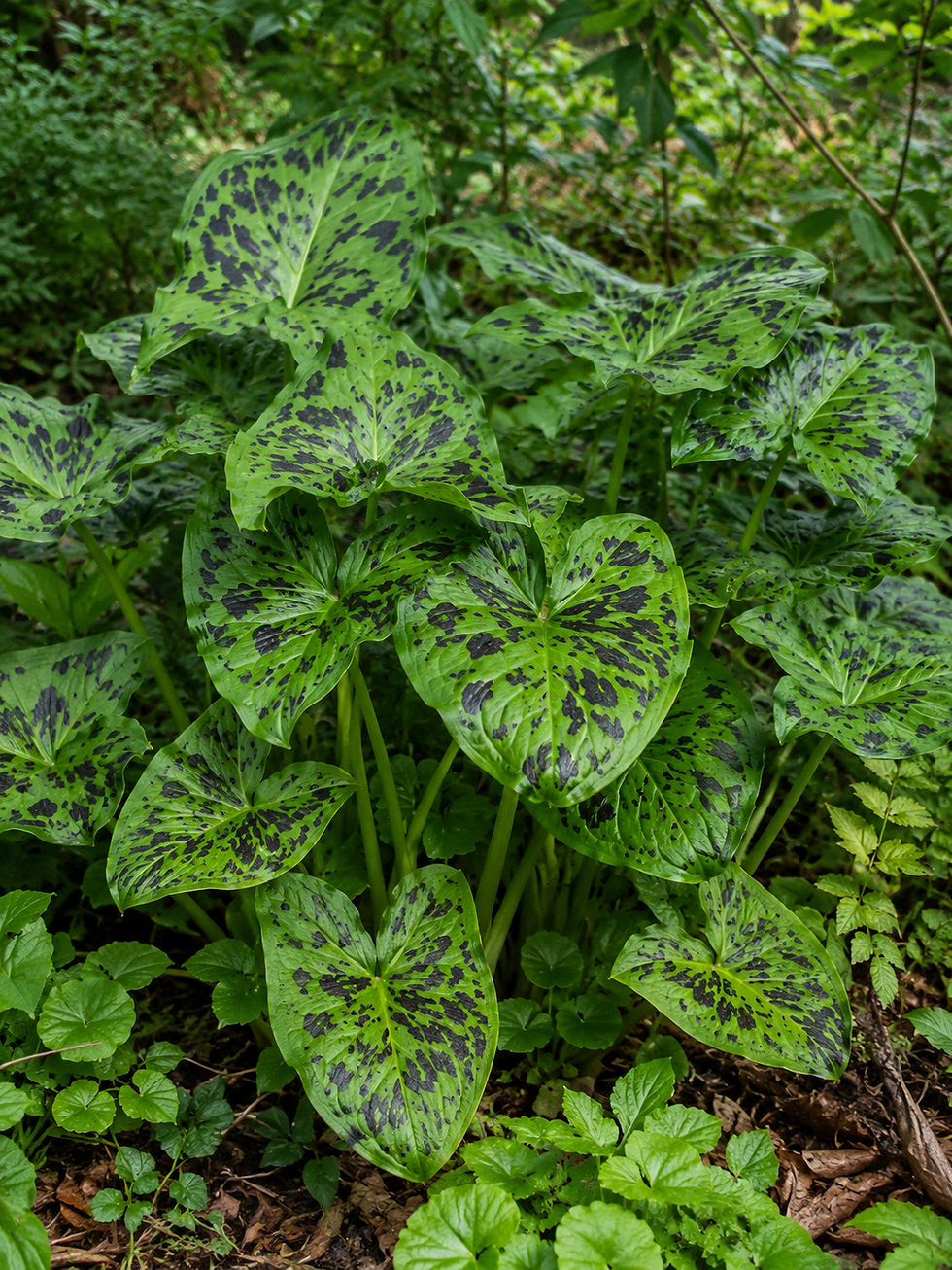 Hochwertige Samen des Gefleckten Aronstabs (Arum maculatum) für dekorative pfeilförmige Blätter, auffällige Blüten und leucht