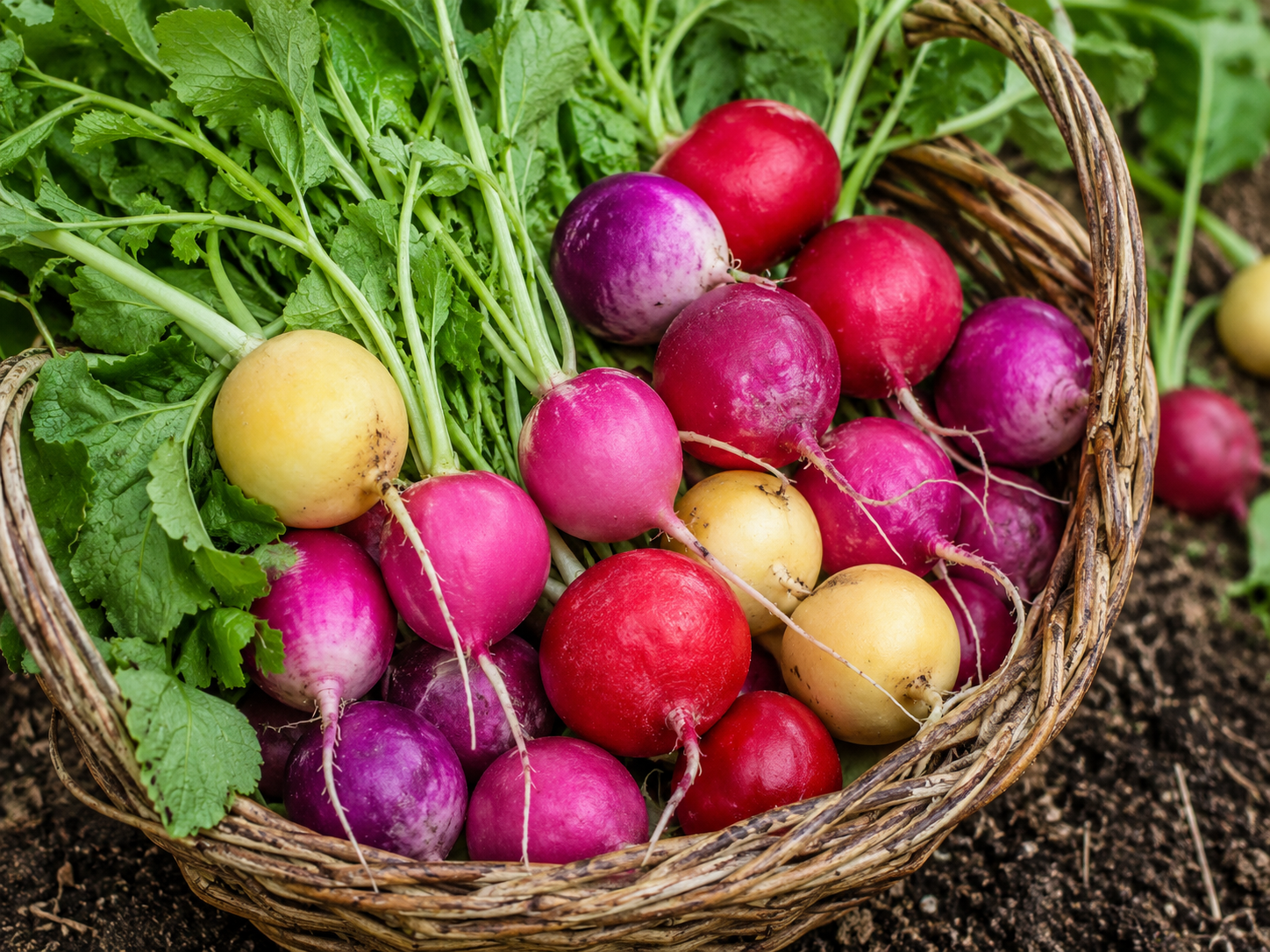 Die Bunte Radieschen-Mischung verzaubert mit einer Vielfalt an Farben und frischem Geschmack.