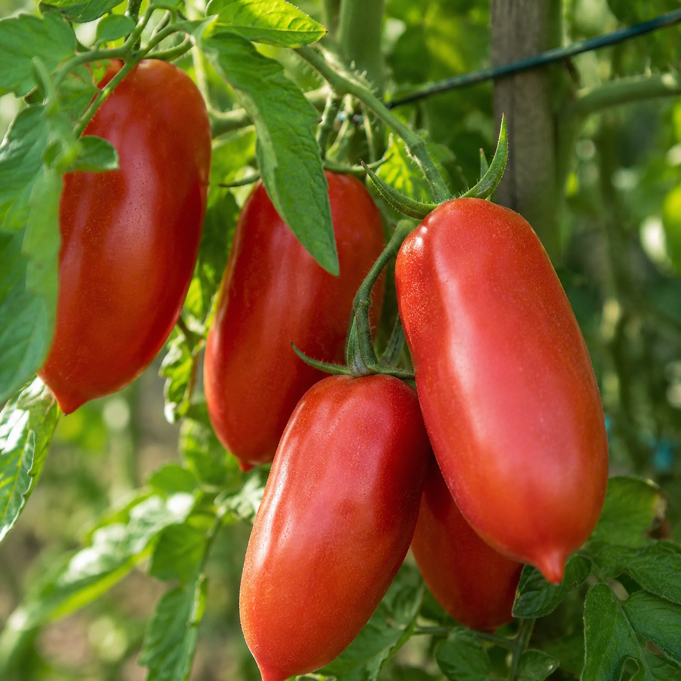 Hochwertige Tomatensamen der Sorte San Marzano für längliche, aromatische Früchte mit festem Fruchtfleisch – ideal für Saucen
