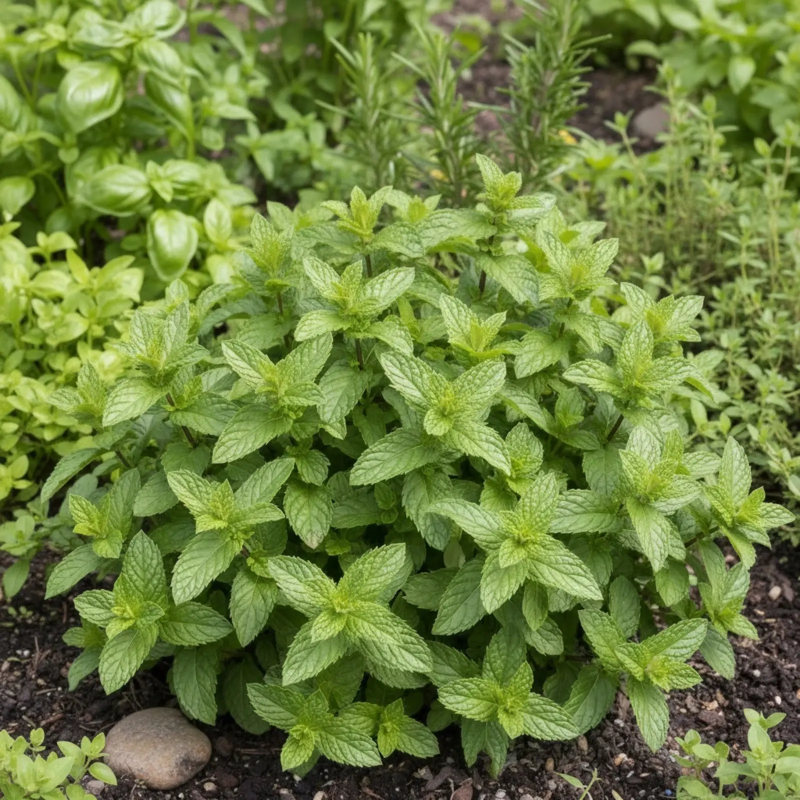 Türkische Minze (Mentha sp.) mit intensiv aromatischen Blättern