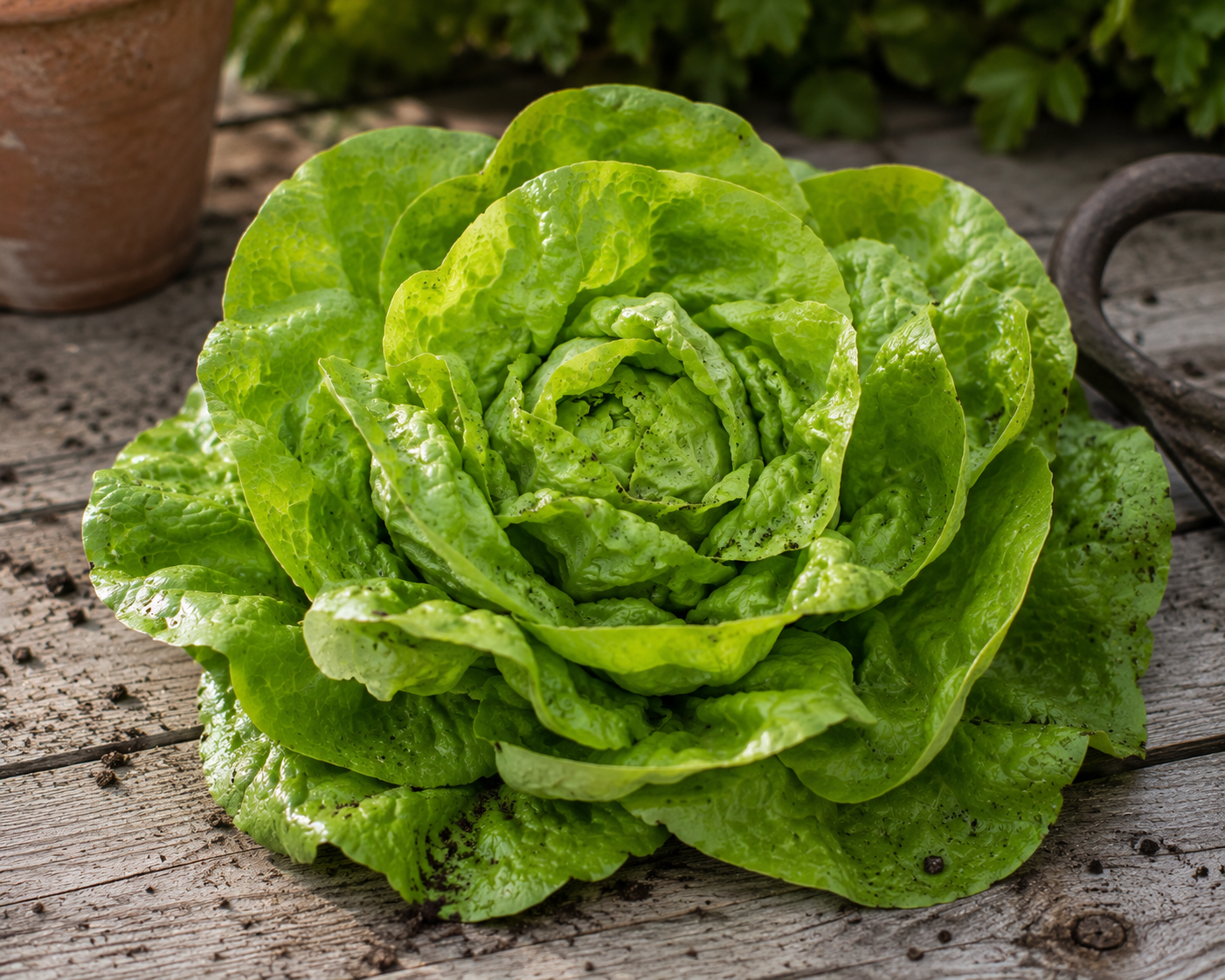 Kopfsalat Michalina mit großen, zarten, hellgrünen Salatköpfen