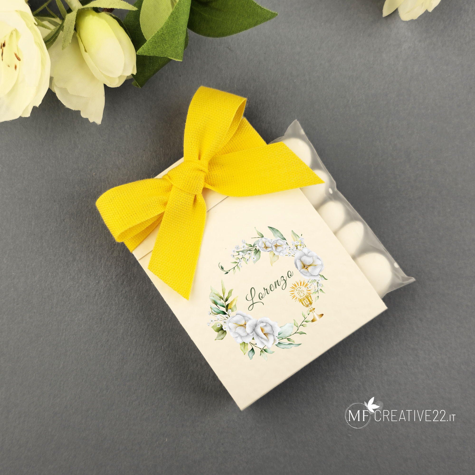 Porta confetti personalizzato, bomboniera comunione - Kit fai da