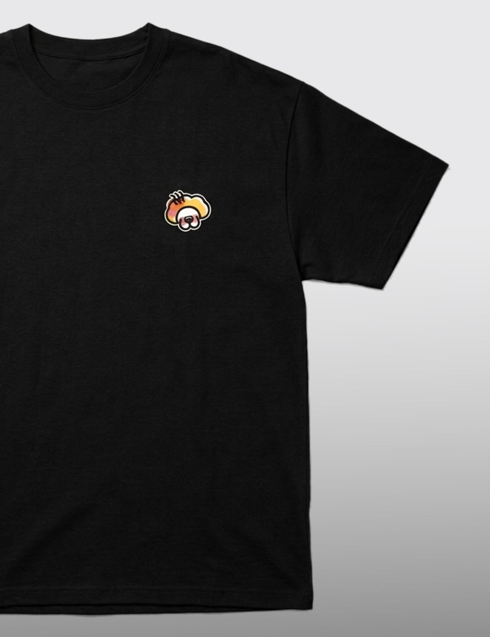 Crew neck short-sleeve T-shirt (BLACK)