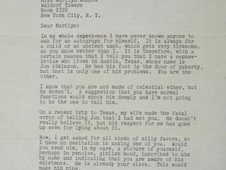 JOHN STEINBECK’S LETTER TO MARILYN MONROE