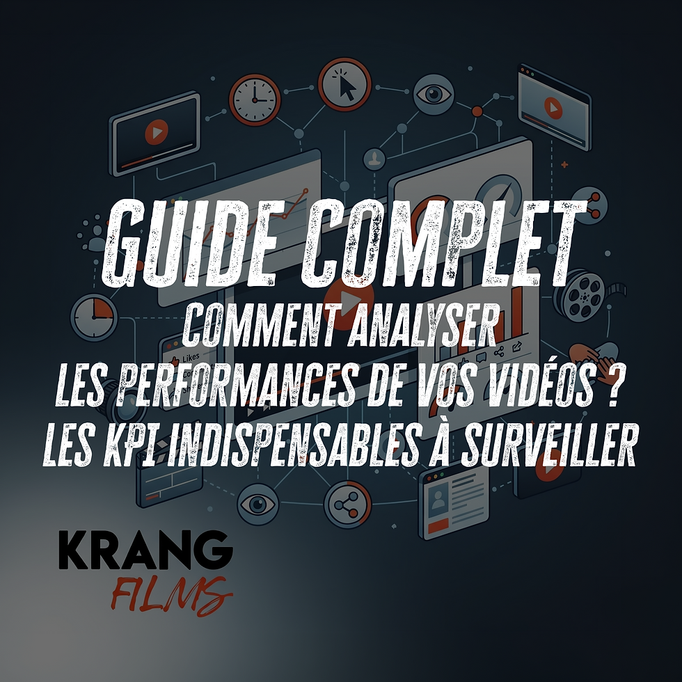 Graphique d'analyse des performances et KPI d'une campagne vidéo par Krang Films