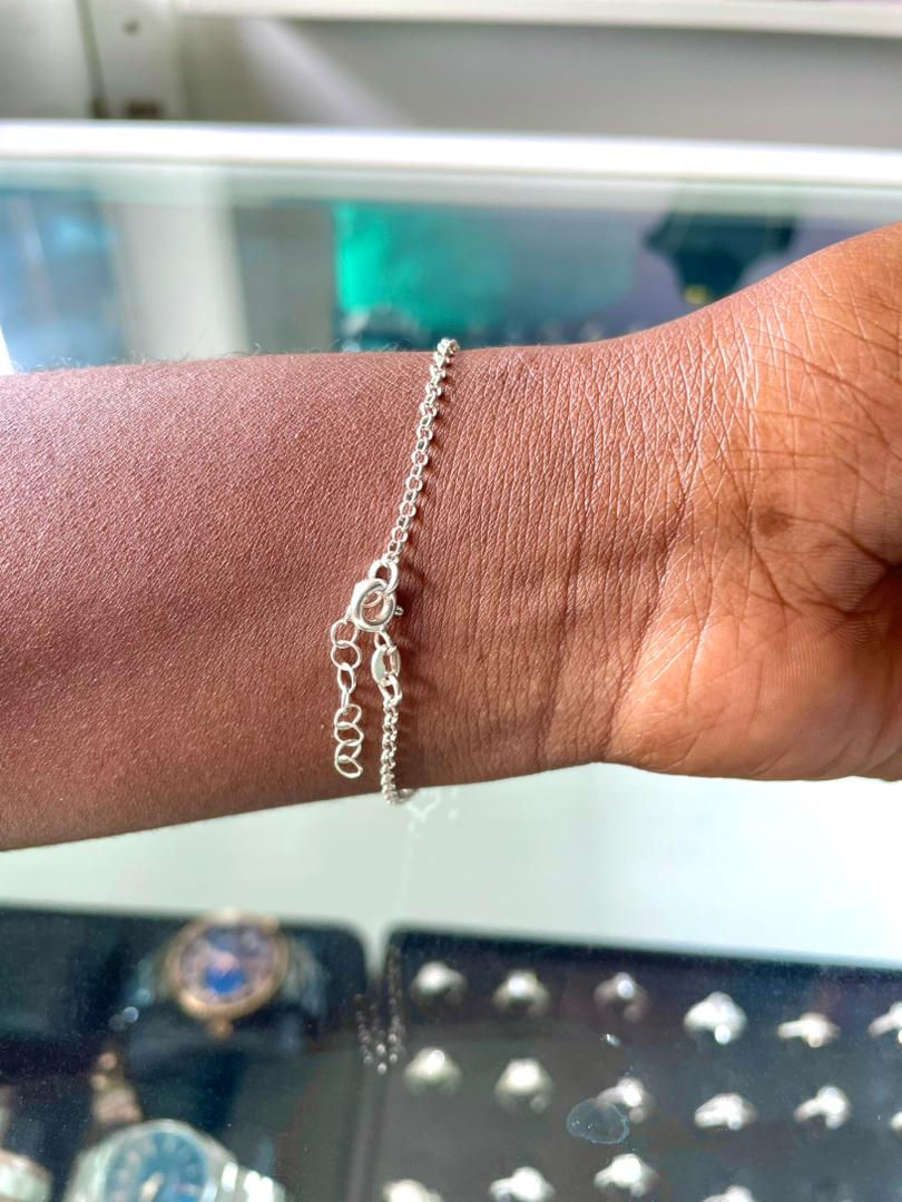 Thumbnail: Open Clover Link Silver Bracelet