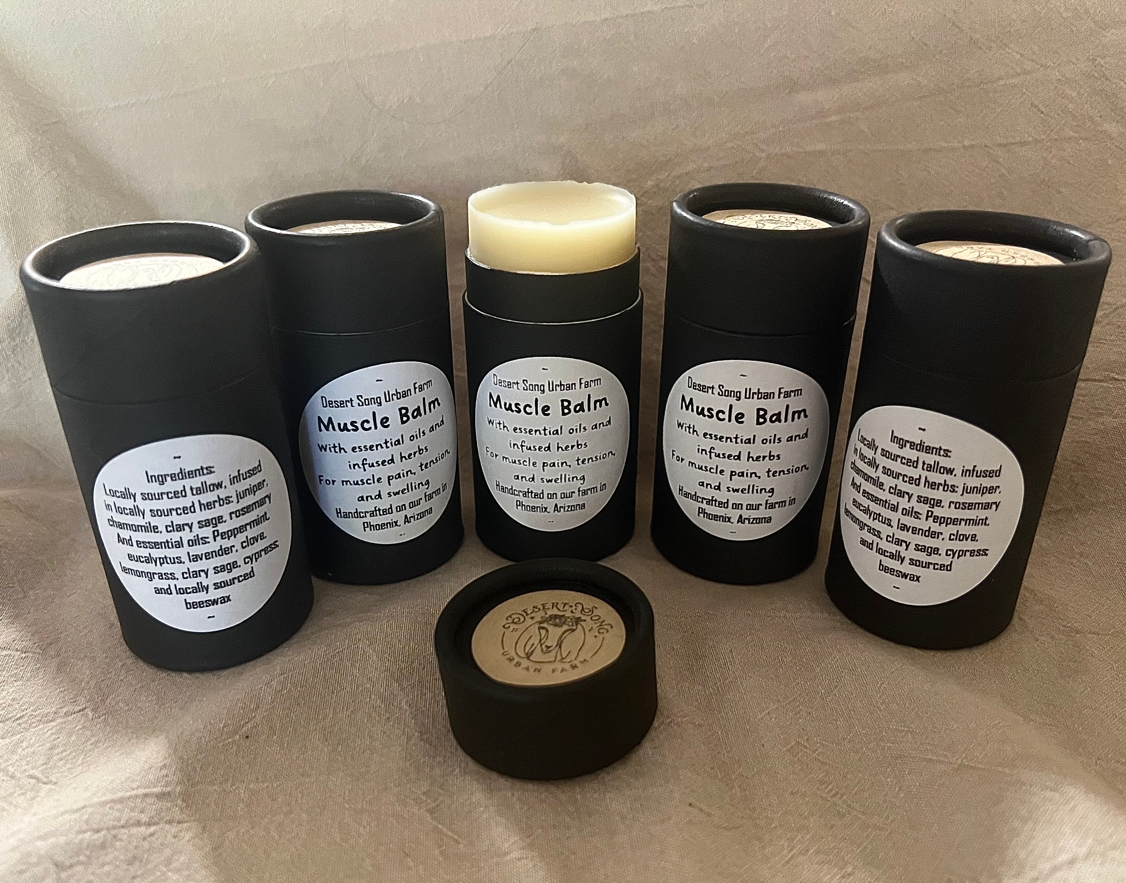 Muscle Balm with infused herbs and essential oils