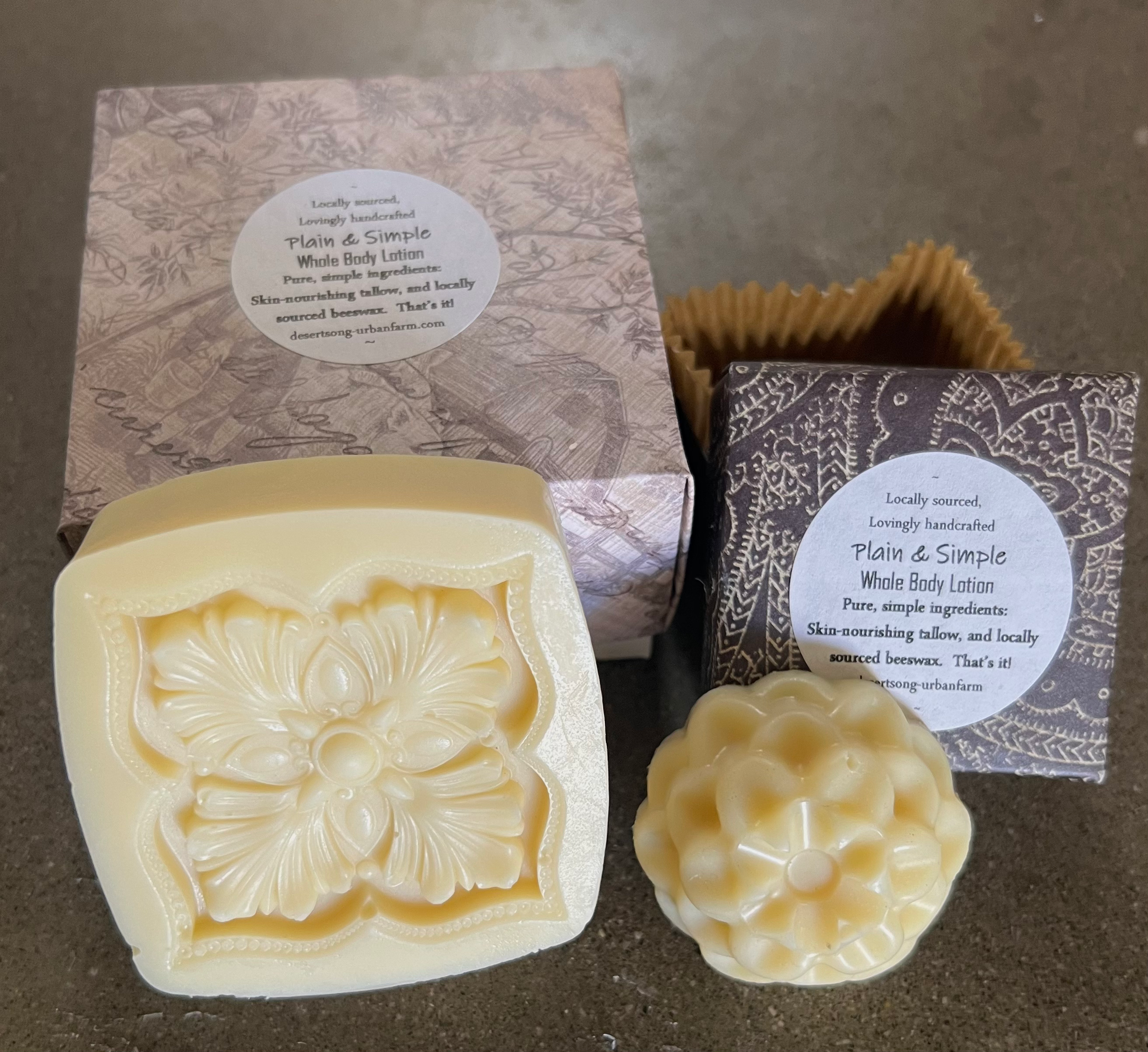 Plain & Simple Tallow Lotion Bar, large or small