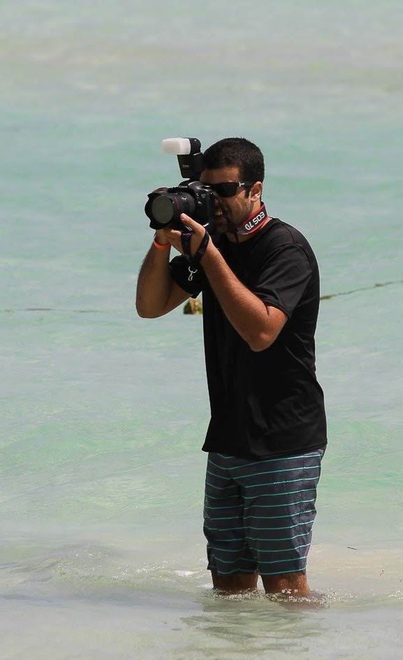 Rui a fotografar dentro de água