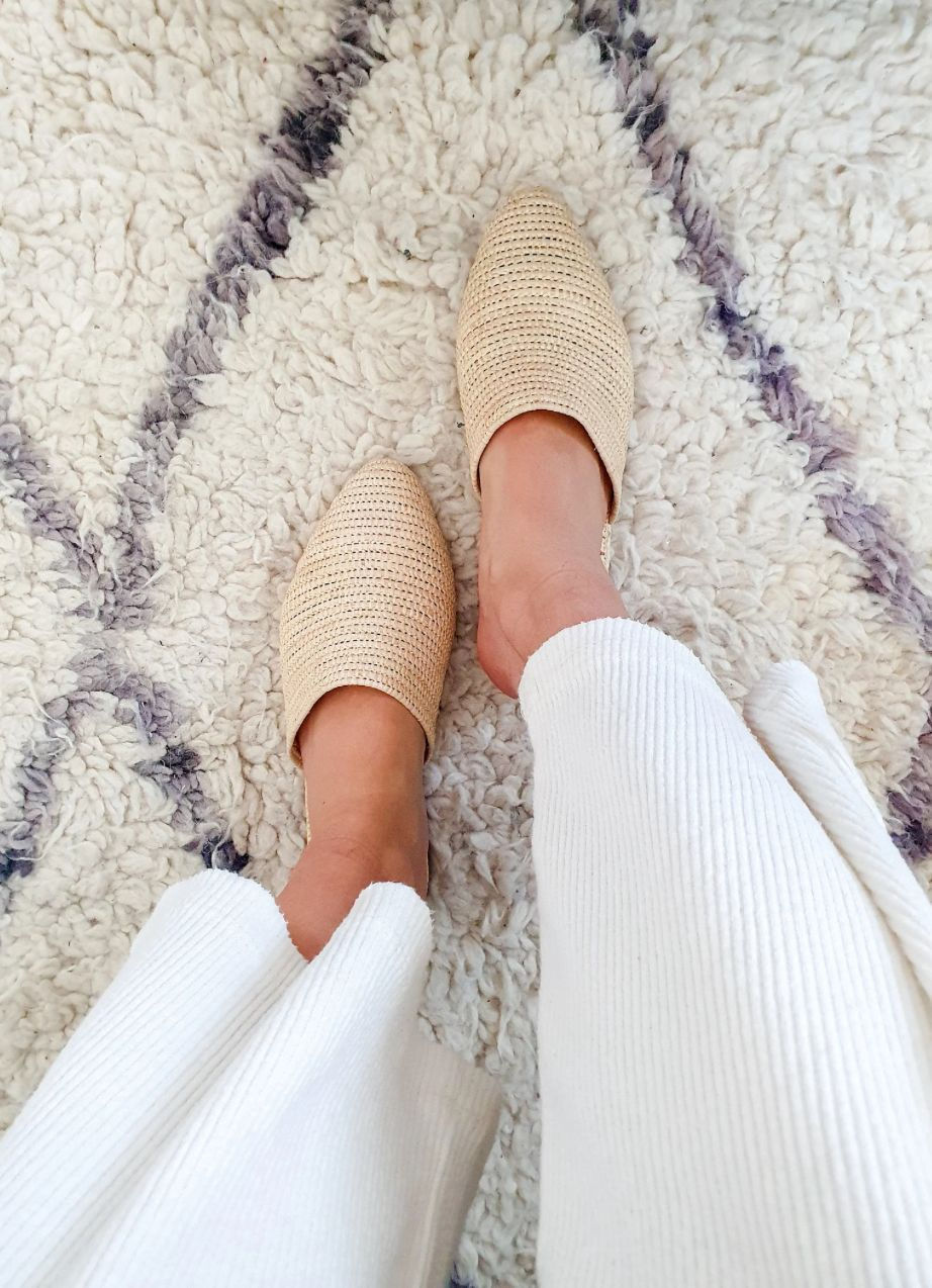 Thumbnail: multicolor raffia slippers