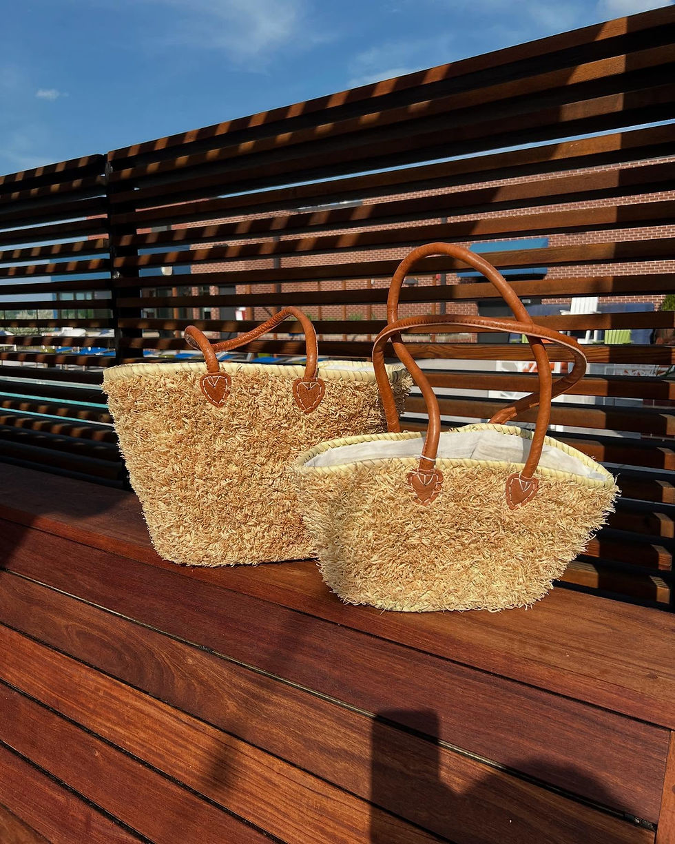 raffia bags basket