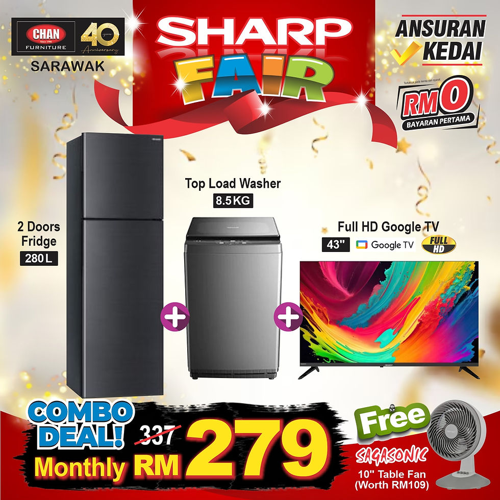 Pakej Kombo SHARP Fair Sarawak: Tawaran 3 Dalam 1 Ekstra Jimat!