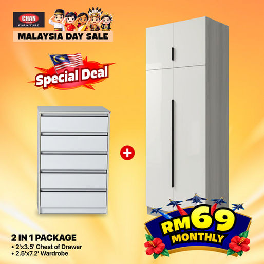Kemaskan Rumah Anda Dengan Pakej Perabot Bilik Tidur 2 in 1 Sempena Malaysia Day Sale!
