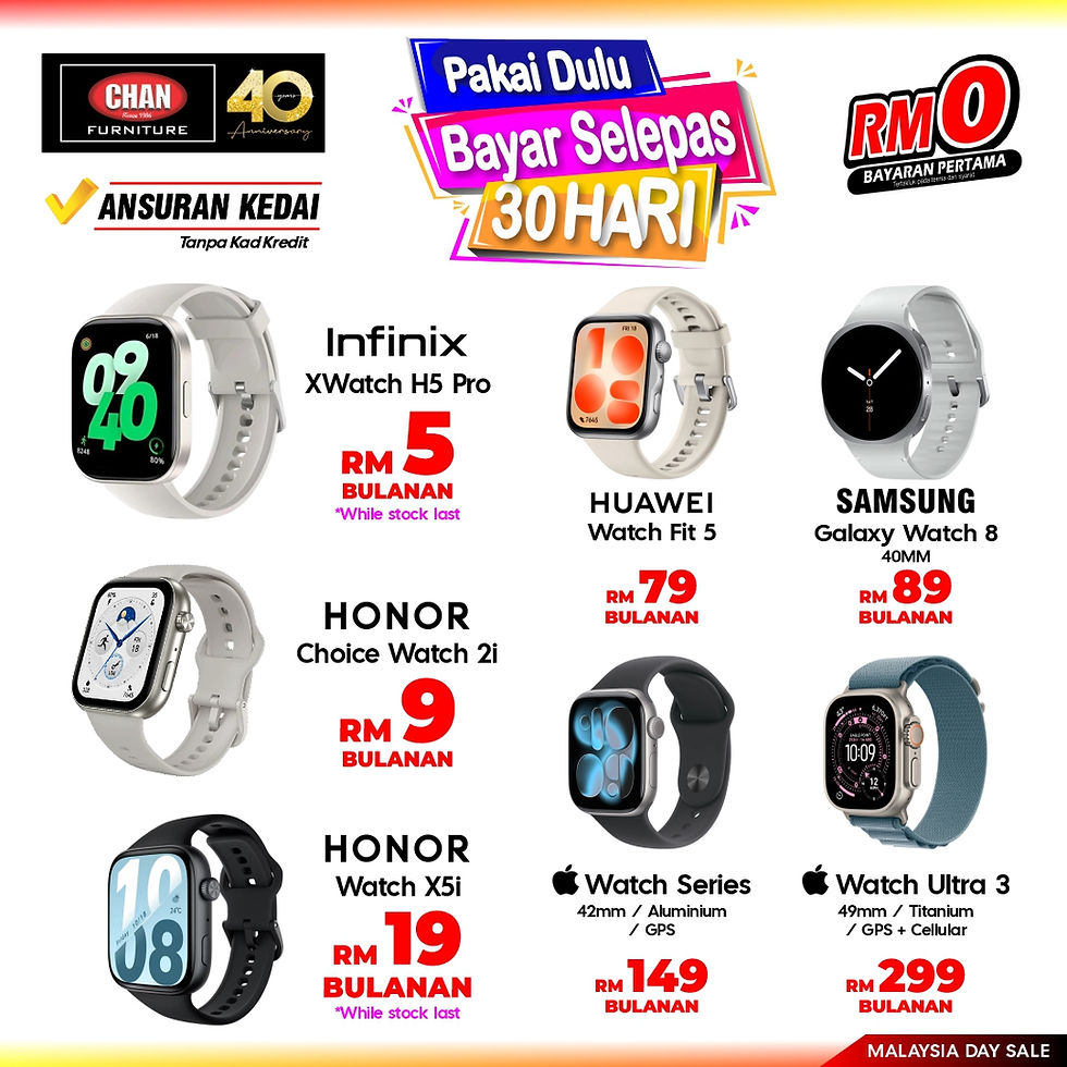Dapatkan Jam Tangan Idaman Anda Menerusi Promosi Ansuran Jam Tangan Pintar Sempena Malaysia Day Sale!
