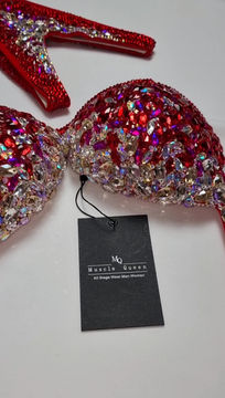 Thumbnail: Explosive red IFBB bikini fitness Wellness