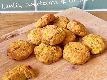 Lentil, sweetcorn & carrot bites